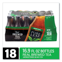 Pure Leaf Unsweetened Iced Black Tea, 16.9 Oz Bottle, 18/carton, Ships In 1-3 Business Days