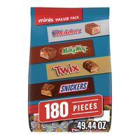 Minis Variety Pack, Chocolate, 49.44 Oz Bag, 180 Pieces