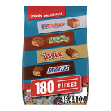 Minis Variety Pack, Chocolate, 49.44 Oz Bag, 180 Pieces