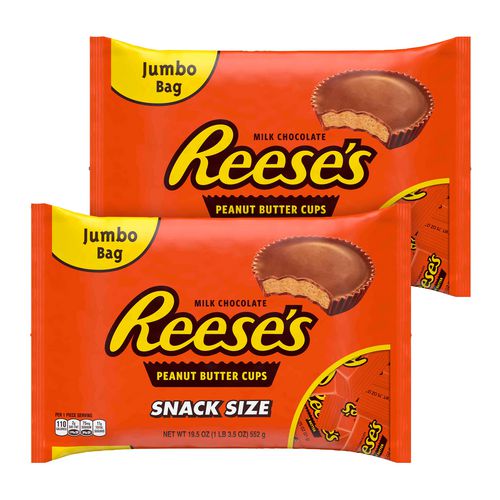 Snack Size Peanut Butter Cups, 19.5 Oz Bag, 2 Bags/carton, Ships In 1-3 Business Days