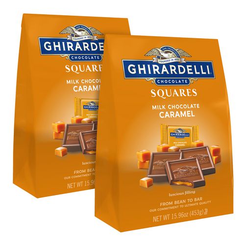 Milk Chocolate And Caramel Chocolate Squares, 15.96 Oz Bag, 2/carton, Ships In 1-3 Business Days