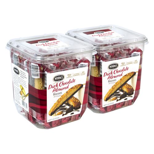 Biscotti, Dark Chocolate Almond, 0.88 Oz Packet, 25/tub, 2 Tubs/carton, Ships In 1-3 Business Days