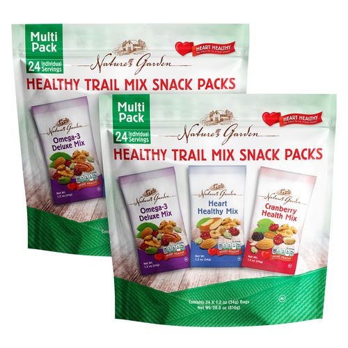 Healthy Trail Mix Snack Packs, Assorted Flavors, 1.2 Oz Pouch, 24/bag, 2 Bags/carton, Ships In 1-3 Business Days