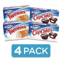 Twinkies And Chocolate Cupcakes Variety Pack, (2) 13.58 Oz 10 Pack Twinkies And (2) 12.7 Oz 8 Pack Cupcakes/carton