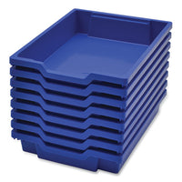 F1 Shallow Trays For Gratnells Storage Frames And Trolleys, 1 Section, 1.85 Gal, 12.28" X 16.81" X 3.25", Royal Blue, 8/pack