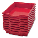 F1 Shallow Trays For Gratnells Storage Frames And Trolleys, 1 Section, 1.85 Gal, 12.28" X 16.81" X 3.25", Flame Red, 8/pack
