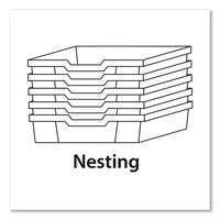 F1 Shallow Trays For Gratnells Storage Frames And Trolleys, 1 Section, 1.85 Gal, 12.28" X 16.81" X 3.25", Grass Green, 8/pack