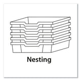 F1 Shallow Trays For Gratnells Storage Frames And Trolleys, 1 Section, 1.85 Gal, 12.28" X 16.81" X 3.25", Grass Green, 8/pack