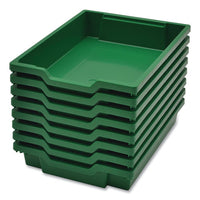 F1 Shallow Trays For Gratnells Storage Frames And Trolleys, 1 Section, 1.85 Gal, 12.28" X 16.81" X 3.25", Grass Green, 8/pack