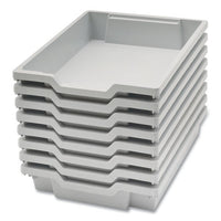F1 Shallow Trays For Gratnells Storage Frames And Trolleys, 1 Section, 1.85 Gal, 12.28" X 16.81" X 3.25", Light Gray, 8/pack