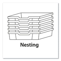 F1 Shallow Trays For Gratnells Storage Frames And Trolleys, 1 Section, 1.85 Gal, 12.28" X 16.81" X 3.25", Light Gray, 8/pack