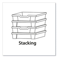 F1 Shallow Trays For Gratnells Storage Frames And Trolleys, 1 Section, 1.85 Gal, 12.28" X 16.81" X 3.25", Trans Frost, 8/pack