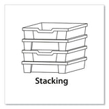 F1 Shallow Trays For Gratnells Storage Frames And Trolleys, 1 Section, 1.85 Gal, 12.28" X 16.81" X 3.25", Trans Frost, 8/pack