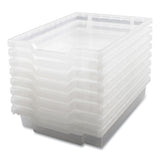 F1 Shallow Trays For Gratnells Storage Frames And Trolleys, 1 Section, 1.85 Gal, 12.28" X 16.81" X 3.25", Trans Frost, 8/pack