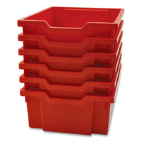 F2 Deep Trays For Gratnells Storage Frames And Trolleys, 1 Section, 3.57 Gal, 12.28" X 16.81" X 6.25", Flame Red, 6/pack