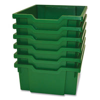 F2 Deep Trays For Gratnells Storage Frames And Trolleys, 1 Section, 3.57 Gal, 12.28" X 16.81" X 6.25", Grass Green, 6/pack