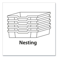 F2 Deep Trays For Gratnells Storage Frames And Trolleys, 1 Section, 3.57 Gal, 12.28" X 16.81" X 6.25", Grass Green, 6/pack