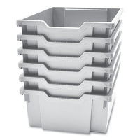 F2 Deep Trays For Gratnells Storage Frames And Trolleys, 1 Section, 3.57 Gal, 12.28" X 16.81" X 6.25", Light Gray, 6/pack