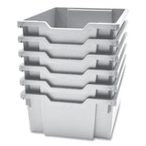 F2 Deep Trays For Gratnells Storage Frames And Trolleys, 1 Section, 3.57 Gal, 12.28" X 16.81" X 6.25", Light Gray, 6/pack