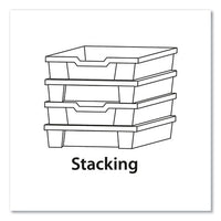 F2 Deep Trays For Gratnells Storage Frames And Trolleys, 1 Section, 3.57 Gal, 12.28" X 16.81" X 6.25", Light Gray, 6/pack