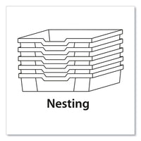 F2 Deep Trays For Gratnells Storage Frames And Trolleys, 1 Section, 3.57 Gal, 12.28" X 16.81" X 6.25", Light Gray, 6/pack