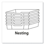 F2 Deep Trays For Gratnells Storage Frames And Trolleys, 1 Section, 3.57 Gal, 12.28" X 16.81" X 6.25", Light Gray, 6/pack