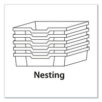 F2 Deep Trays For Gratnells Storage Frames And Trolleys, 1 Section, 3.57 Gal, 12.28" X 16.81" X 6.25", Trans Frost, 6/pack