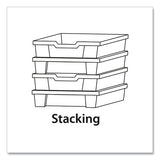 F2 Deep Trays For Gratnells Storage Frames And Trolleys, 1 Section, 3.57 Gal, 12.28" X 16.81" X 6.25", Trans Frost, 6/pack