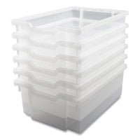 F2 Deep Trays For Gratnells Storage Frames And Trolleys, 1 Section, 3.57 Gal, 12.28" X 16.81" X 6.25", Trans Frost, 6/pack