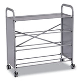 Callero Tilted Tray Trolley Set 01, Metal, 1 Shelf, 9 F2 Deep Bins, 40.6" X 17.3" X 41.5", Silver/flame Red