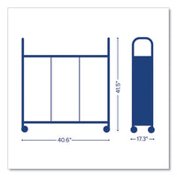 Callero Tilted Tray Trolley Set 01, Metal, 1 Shelf, 9 F2 Deep Bins, 40.6" X 17.3" X 41.5", Silver/grass Green