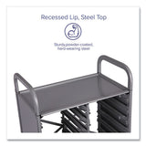 Callero Plus Treble Column Trolley Set 03, Metal, 1 Shelf, 24 F1 Shallow Bins, 40.6 X 17.3 X 41.5, Silver/translucent Frost