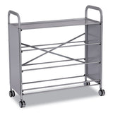 Callero Plus Treble Column Trolley Set 03, Metal, 1 Shelf, 24 F1 Shallow Bins, 40.6 X 17.3 X 41.5, Silver/translucent Frost