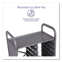 Callero Plus Double Column Trolley Set 05, Metal, 1 Shelf, 16 F1 Shallow Bins, 27.4" X 17.3" X 41.5", Silver/light Gray