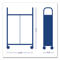Callero Plus Double Column Trolley Set 05, Metal, 1 Shelf, 16 F1 Shallow Bins, 27.4" X 17.3" X 41.5", Silver/light Gray