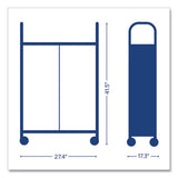 Callero Plus Double Column Trolley Set 05, Metal, 1 Shelf, 16 F1 Shallow Bins, 27.4" X 17.3" X 41.5", Silver/light Gray