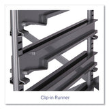 Callero Plus Double Column Trolley Set 05, Metal, 1 Shelf, 16 F1 Shallow Bins, 27.4" X 17.3" X 41.5", Silver/light Gray