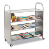 Callero Plus Flat Shelf Trolley, Metal, 4 Shelves, 40.6" X 17.3" X 41.5", Silver
