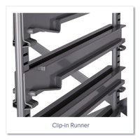 Callero Plus Treble Column Trolley Set 13, Metal, 1 Shelf, 12 F2 Deep Bins, 40.6" X 17.3" X 41.5", Silver/royal Blue