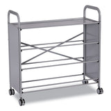 Callero Plus Treble Column Trolley Set 13, Metal, 1 Shelf, 12 F2 Deep Bins, 40.6" X 17.3" X 41.5", Silver/flame Red