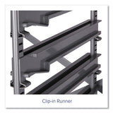 Callero Plus Treble Column Trolley Set 13, Metal, 1 Shelf, 12 F2 Deep Bins, 40.6" X 17.3" X 41.5", Silver/flame Red
