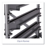 Callero Plus Treble Column Trolley Set 13, Metal, 1 Shelf, 12 F2 Deep Bins, 40.6" X 17.3" X 41.5", Silver/grass Green