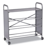 Callero Plus Treble Column Trolley Set 13, Metal, 1 Shelf, 12 F2 Deep Bins, 40.6" X 17.3" X 41.5", Silver/grass Green