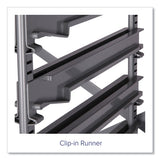 Callero Plus Treble Column Trolley Set 13, Metal, 1 Shelf, 12 F2 Deep Bins, 40.6" X 17.3" X 41.5", Silver/light Gray