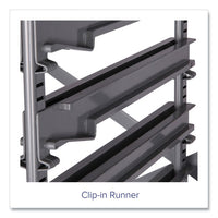 Callero Plus Treble Column Trolley Set 13, Metal, 1 Shelf, 12 F2 Deep Bins, 40.6" X 17.3" X 41.5", Silver/translucent Frost
