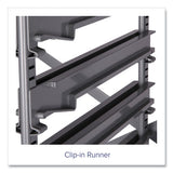 Callero Plus Treble Column Trolley Set 13, Metal, 1 Shelf, 12 F2 Deep Bins, 40.6" X 17.3" X 41.5", Silver/translucent Frost
