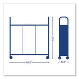 Callero Plus Treble Column Trolley Set 13, Metal, 1 Shelf, 12 F2 Deep Bins, 40.6" X 17.3" X 41.5", Silver/translucent Frost