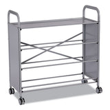 Callero Plus Treble Column Trolley Set 13, Metal, 1 Shelf, 12 F2 Deep Bins, 40.6" X 17.3" X 41.5", Silver/translucent Frost