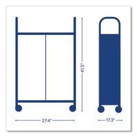 Callero Plus Double Column Trolley Set 13, Metal, 1 Shelf, 8 F2 Deep Bins, 27.4" X 17.3" X 41.5", Silver/light Gray