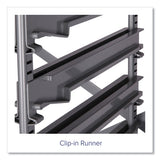Callero Plus Treble Column Trolley Set 17, Metal, 1 Shelf, 16 F1 Bins, 4 F2 Bins, 40.6" X 17.3" X 41.5", Silver/flame Red